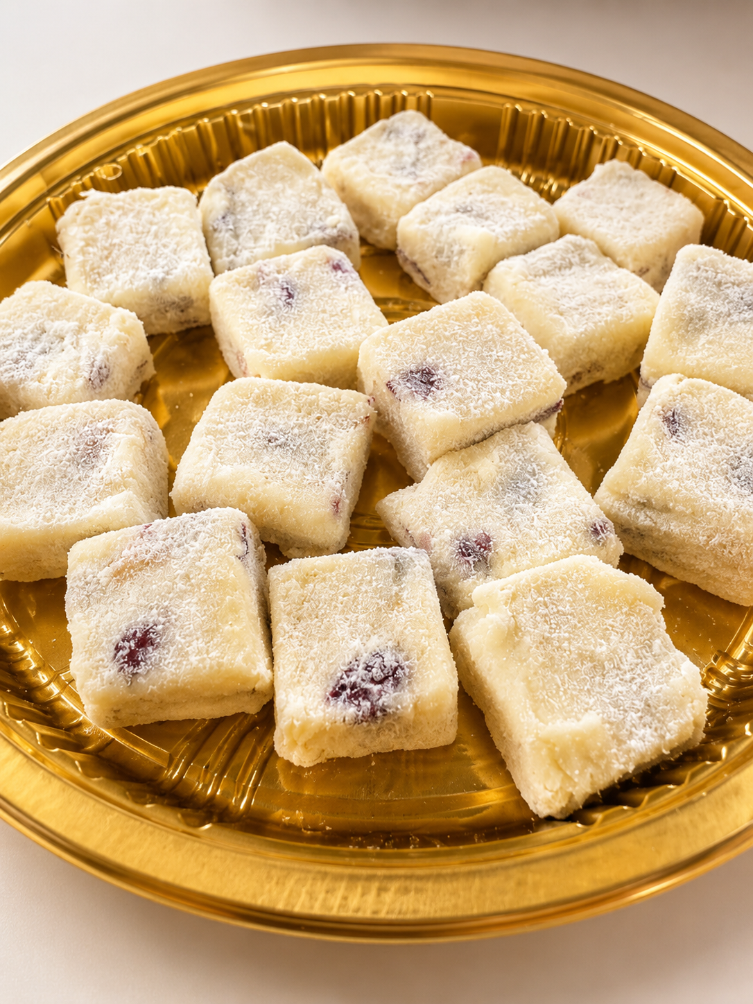 Fudge de Chocolate Blanco, Arándanos, Avellanas y Nueces